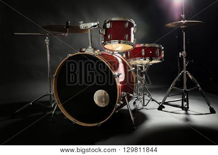Drum set on a stage