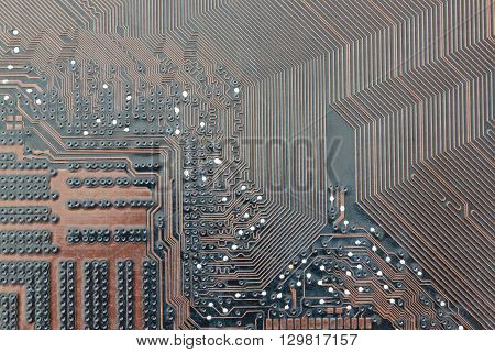 brown electronics background of computer mainboard and have concept about technology.