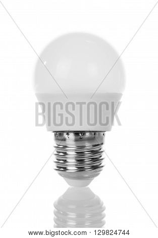 Modern LED lamp closeup isolated on white background.