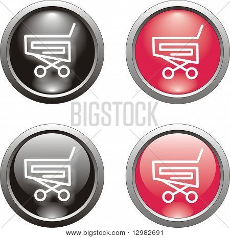 shopping basket web  button  or icon