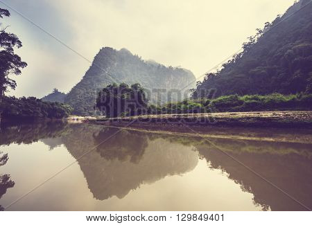 Serene BaBe Lake in Vietnam