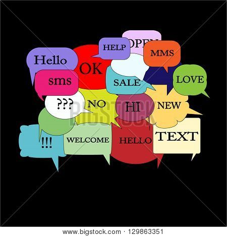 Vector  isolated moder banner icon buble speesh illustration