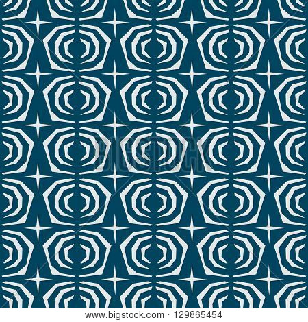 Japanese seamless pattern vector white tile with blue background