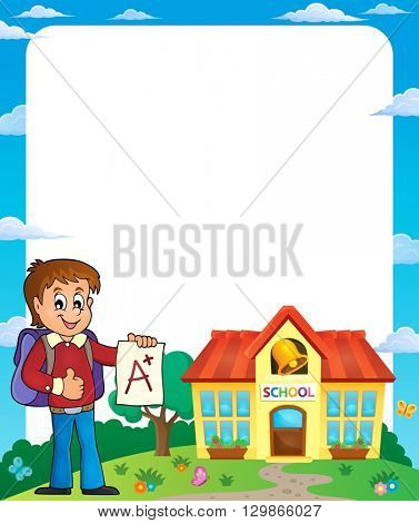 Frame with school boy 2 - eps10 vector illustration.