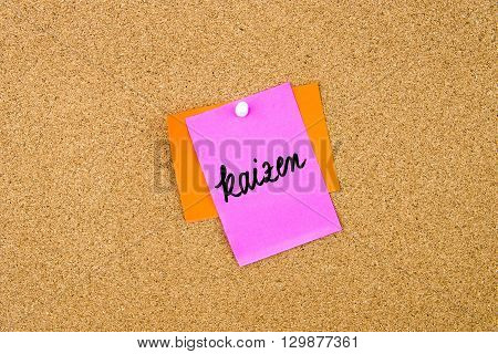 Kaizen Written On Paper Note