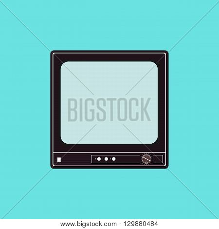 Vector flat illustration of an old TV set. Vector element for logo infographics and your design
