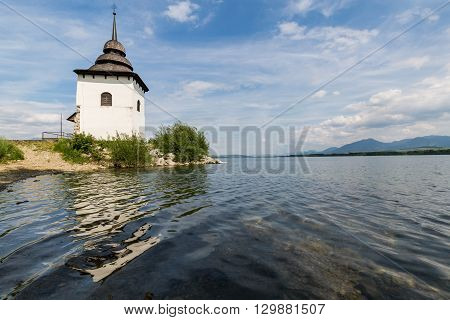 Gothic Church Havranok At Lake Liptovska Mara, Slovakia