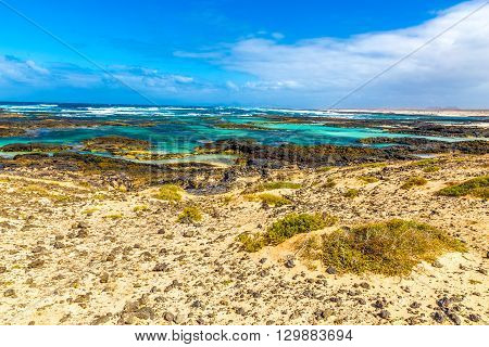 Rocky Coastline With Turquoise Lagoons - El Cotillo Fuerteventura Canary Islands Spain
