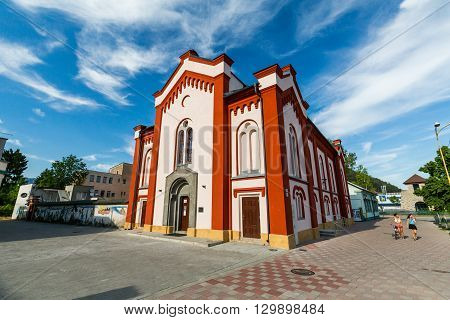 Extorior Of A Synagogue In Ruzomberok Slovakia In Summer