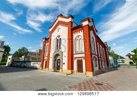 Extorior Of A Synagogue In Ruzomberok Slovakia In Summer