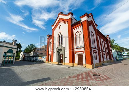 Extorior Of A Synagogue In Ruzomberok Slovakia In Summer