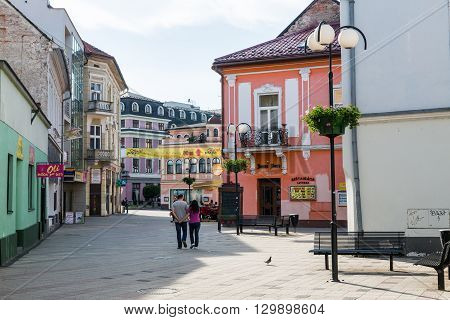 Views Of Pedestrian Zone Of The City Of Ruzomberok, Slovakia