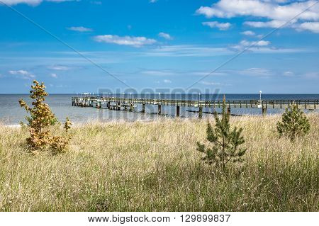 The pier in Koserow on the island Usedom (Germany).