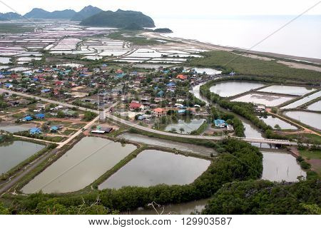 Scenic view of Khao Dang Viewpoint, Sam Roi Yod National park, Phra Chaup Khi Ri Khun Province in Middle of Thailand.
