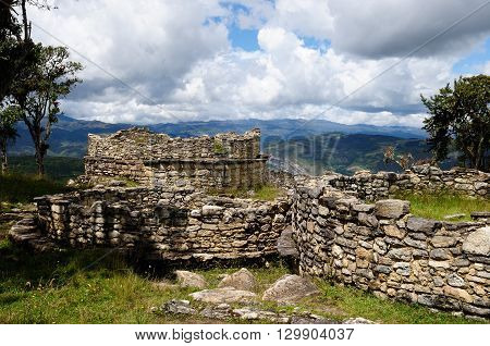 South America Peru Kuelap matched in grandeur only by the Machu Picchu this ruined citadel city in the mountains near Chachapoyas