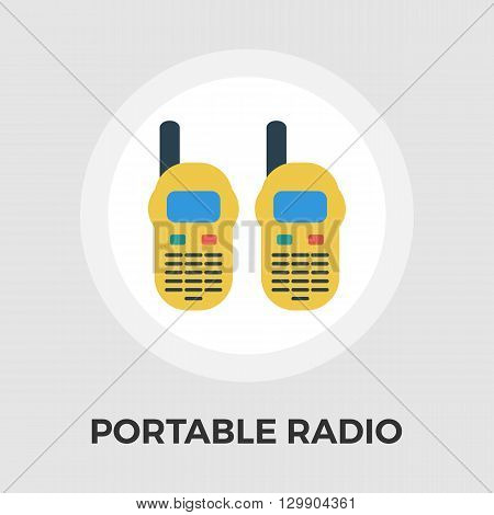 Portable radio icon vector. Flat icon isolated on the white background. Editable EPS file. Vector illustration.