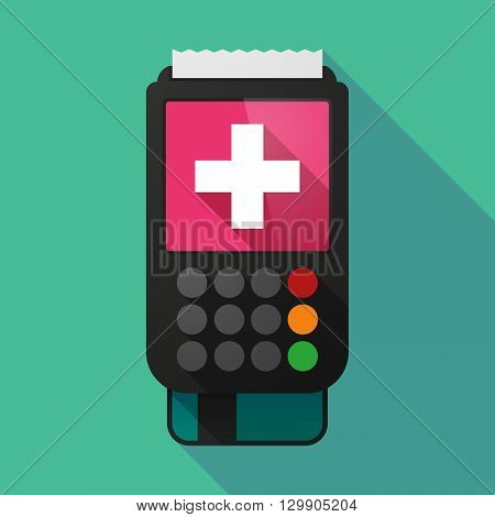 Long Shadow Dataphone With   The Swiss Flag