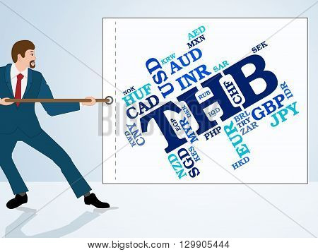 Thb Currency Indicates Worldwide Trading And Coin