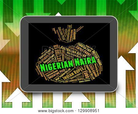 Nigerian Naira Indicates Currency Exchange And Currencies