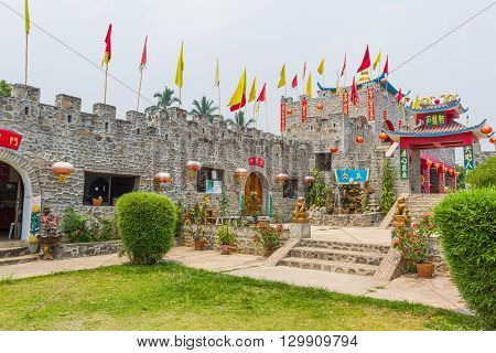 MAE HONG SORN, THAILAND - - April 16 : Santichon village Chinese style village among the nature on April 10, 2016 in Mae Hong Sorn province. It is the community of Chinese people migrated from China.