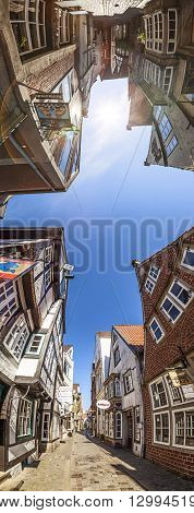 Colorful Houses In Historic Schnoorviertel In Bremen, Germany