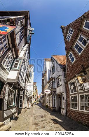 Colorful Houses In Historic Schnoorviertel In Bremen, Germany