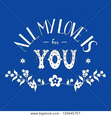 St. Valentines Day card for soul mate. Phrase 