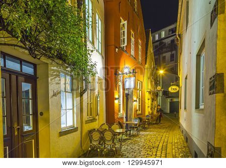Schnoor Street By Night In Bremen