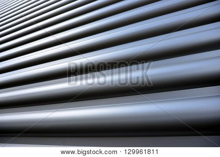 Metal wall of newly bult industrial unit