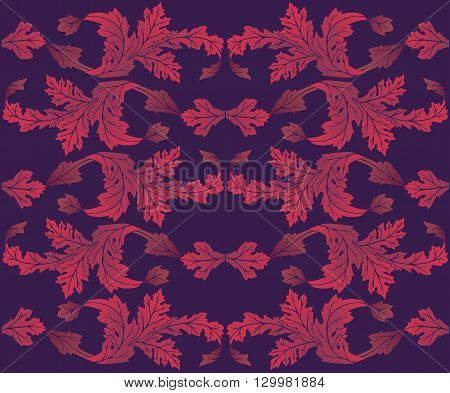 Vector background with foliage in shades of purple.