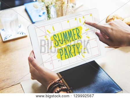 Summer Party Celebration Summertime Beach Concept