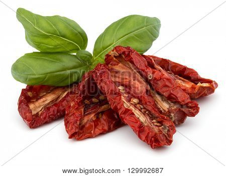 Dried tomatoes isolated on white background cutout