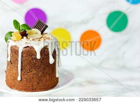 Easter Bread Kulich Paska, Traditional Easter Food Composition
