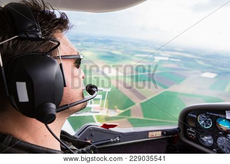 Sport Pilot flying his plane with confidence