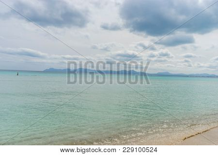 Mediterranean sea on the island of Ibiza in Spain, holiday and summer scene