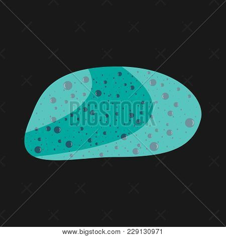 A Small Gem Of Bright Blue On A Black Background. A Blue Stone Tanzanite. Vector Illustration. Beaut
