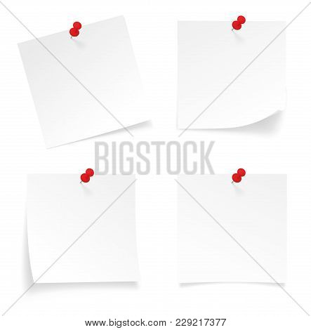 Realystic Set Stick Note Isolated On White Background - Stock Vector.