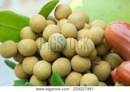 Close Up Of Longan Fruit In The Basket