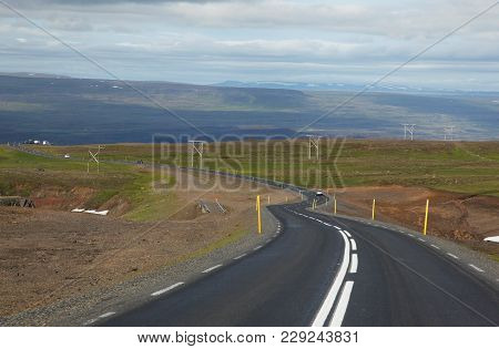 Evening On A Mountain Lakagigar In Iceland