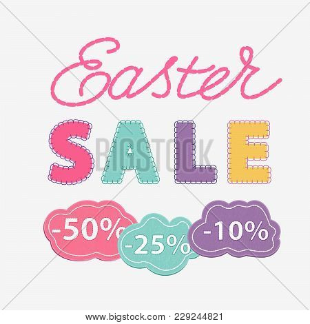 Print Easter Sale Felt Crafts Vector Spring