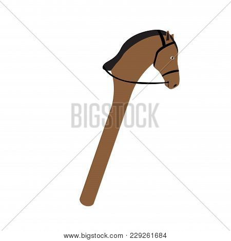 Colored Stick Horse Toy Icon. Vector Illustration Design