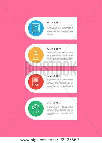 Infographics Elements Collection, Text Sample And Icons Infographic And Strongbox, Chess Figure, Hum