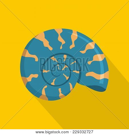 Round Shell Icon. Flat Illustration Of Round Shell Vector Icon For Web