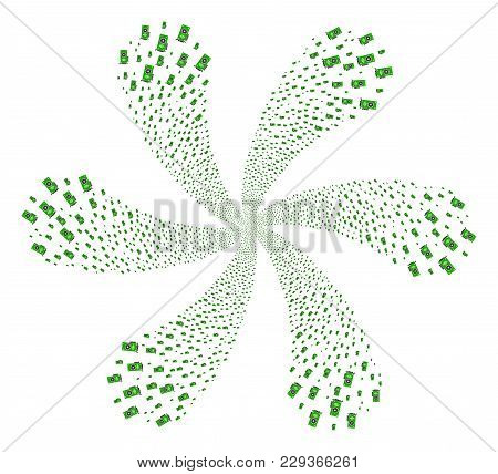 Video Gpu Card Cycle Flower With Six Petals. Object Flower Created From Scattered Video Gpu Card Ite