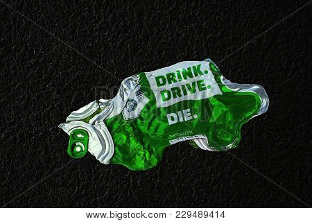 Photo-manipulated Image Of Fatal Dangers Of Drinking And Driving.