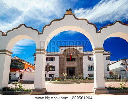 View On Entrance Gate By Plaza 10 De Noviembre In Potosi - Bolivia