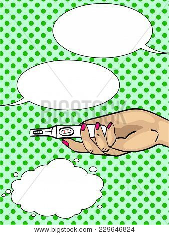 Dialogue, Text Bubbles. Pop Art News Of Pregnancy. Message Correspondence In The Phone. Vector Illus