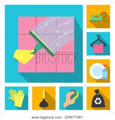 Cleaning And Maid Flat Icons In Set Collection For Design. Equipment For Cleaning Vector Symbol Stoc
