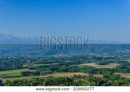 Panoramic View Of The Morainic Greenhouse (italy) /overview Of The Valley  Which Leads To The Morain