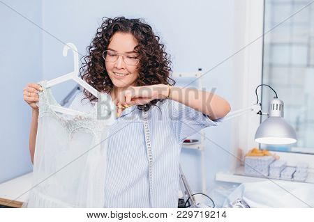 Concept Of Creating Nightgown. Taking Part In Sewing Competition